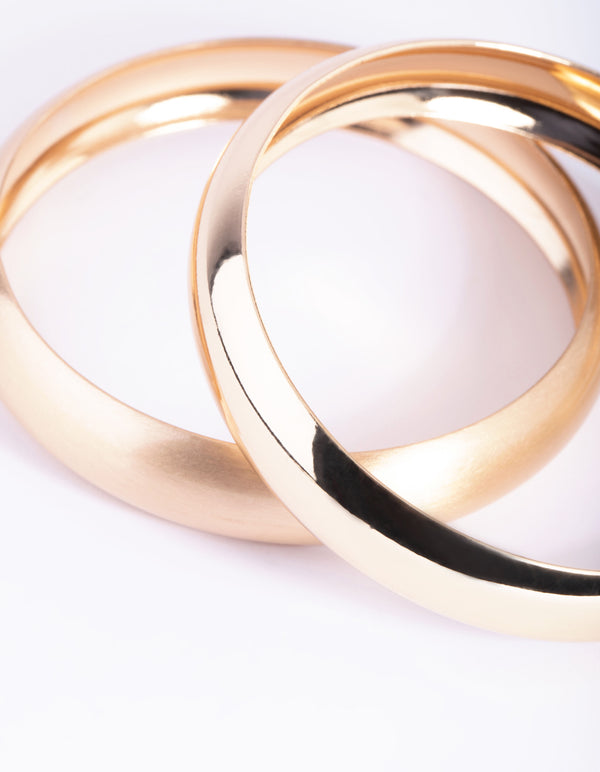 Gold Mixed Bangle Bracelet Set