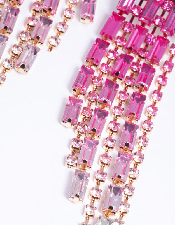 Fuchsia Chunky Drop Earrings