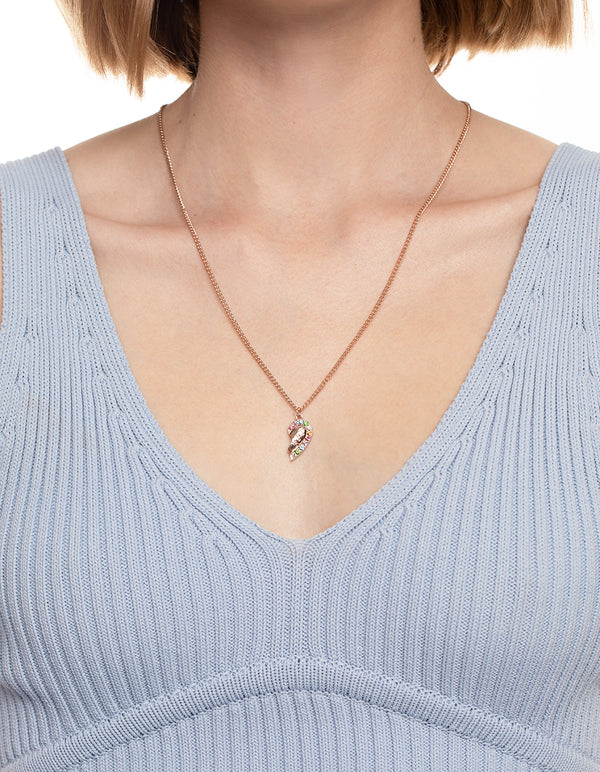 Rose Gold Pastel Diamante BFF Necklace Pack