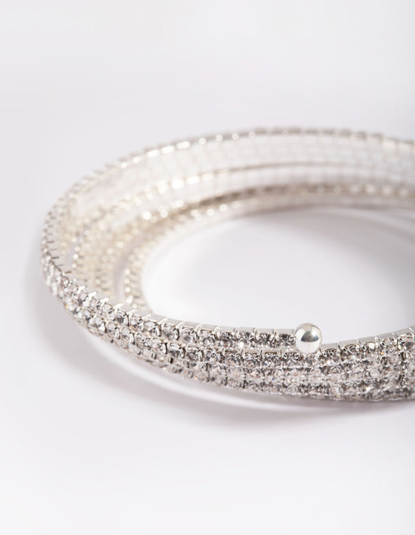 Silver Diamante Wrap Bracelet