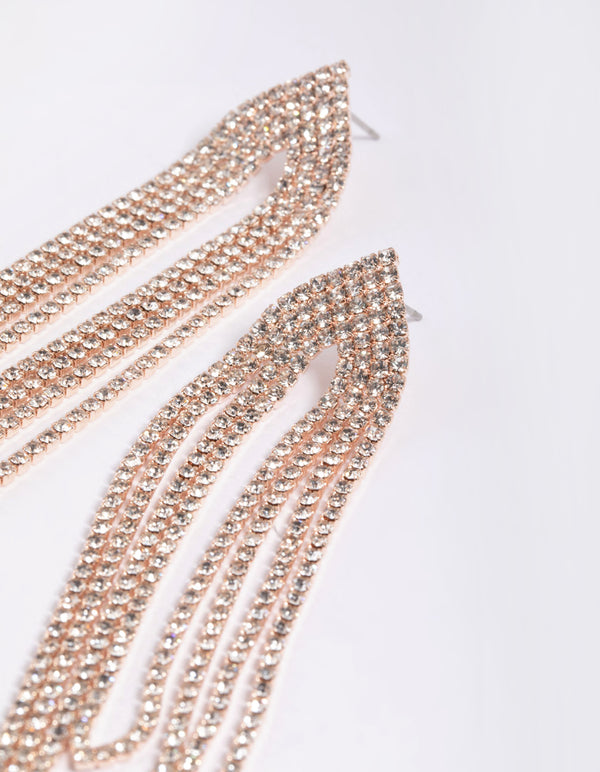 Rose Gold Cupchain Drop Earring