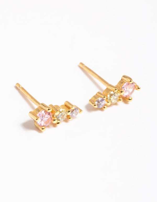 Gold Plated Sterling Silver Ascended Crawler Earrings
