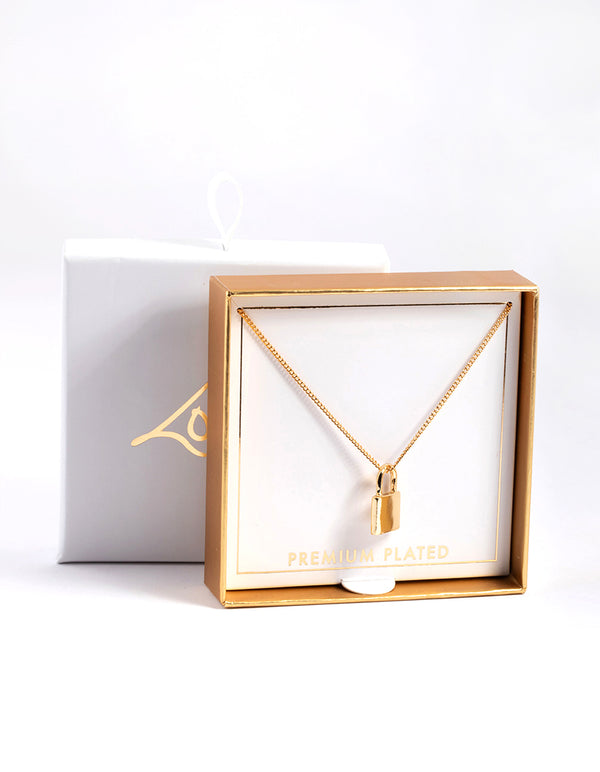 Gold Plated Padlock Necklace