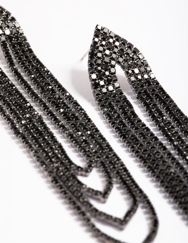 Silver Oval Cupchain Drop Earrings