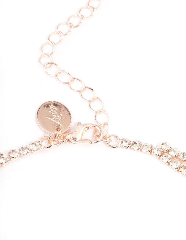 Rose Gold Layer Cupchain Teardrop Necklace