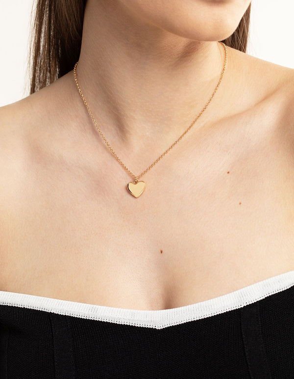 Gold Bubble 3D Heart Necklace