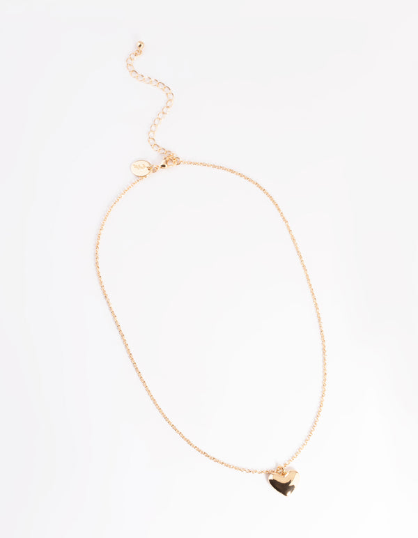 Gold Bubble 3D Heart Necklace