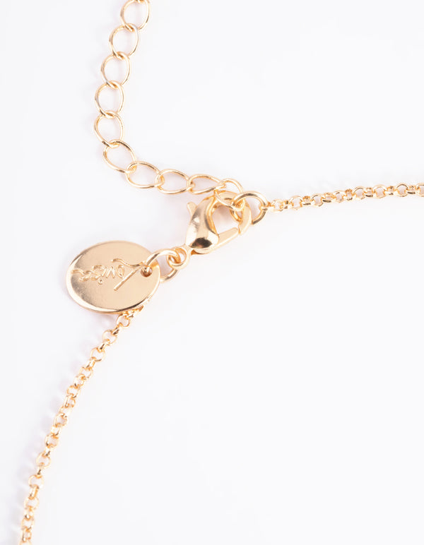 Gold Bubble 3D Heart Necklace