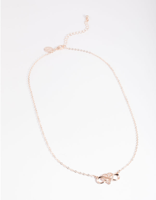 Rose Gold Heart & Infinity Necklace