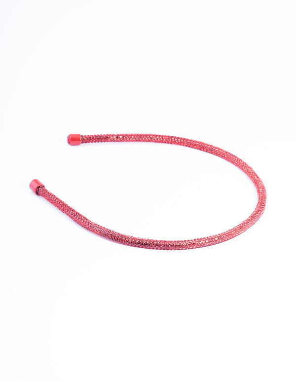 Red Rounded Diamante Headband