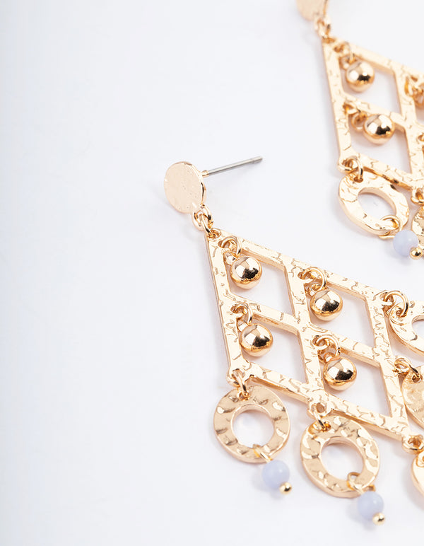 Gold Statement Drop Earrings