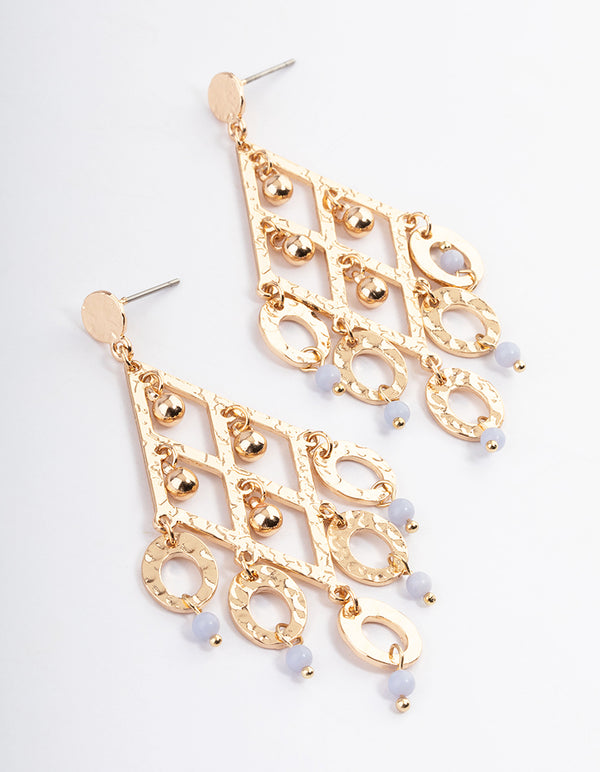 Gold Statement Drop Earrings