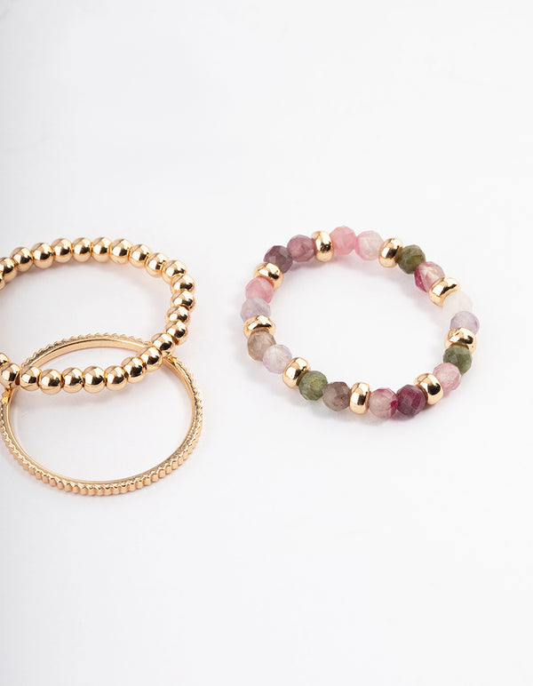 Gold Multi Stretch Ring Pack