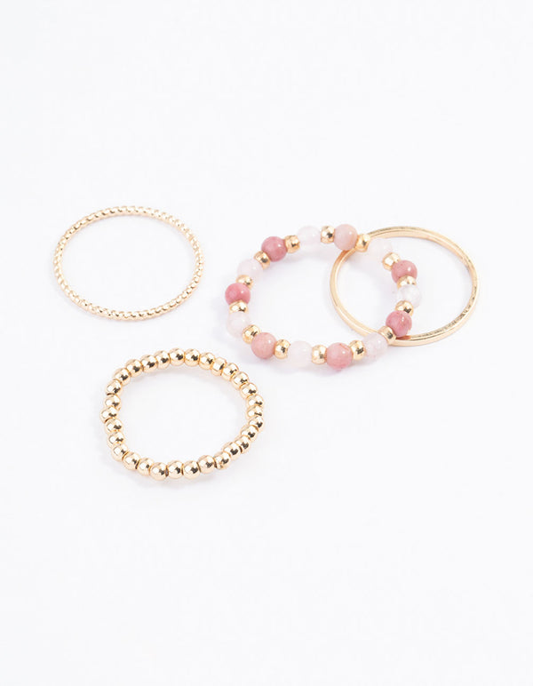 Gold Stretch Stack Rings