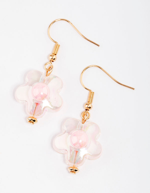 Blush Acrylic Sweet Diasy Drop Earrings