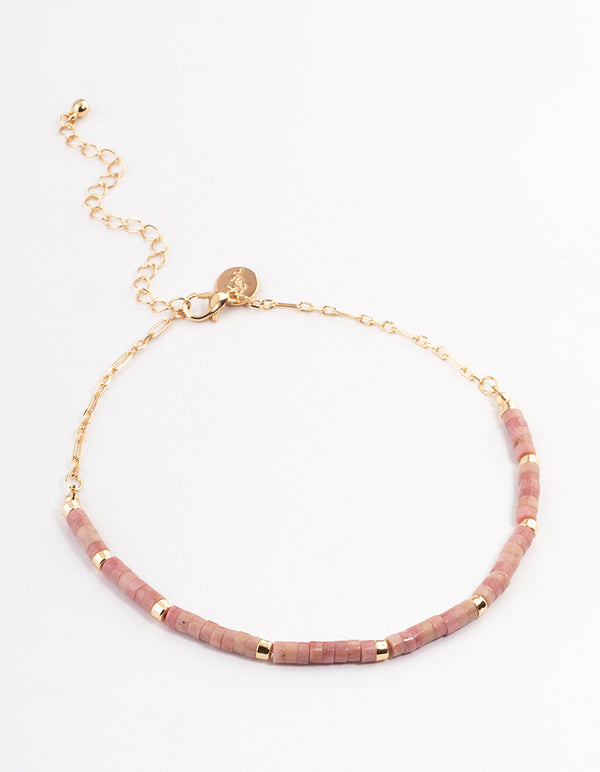 Gold Rhodonite Beaded Choker