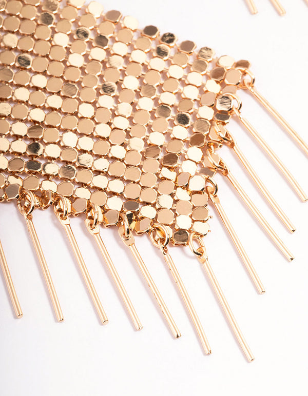 Gold Dazzling Fringe Earrings