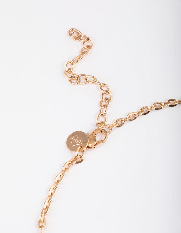 Gold Multi Chain Fringe Necklace