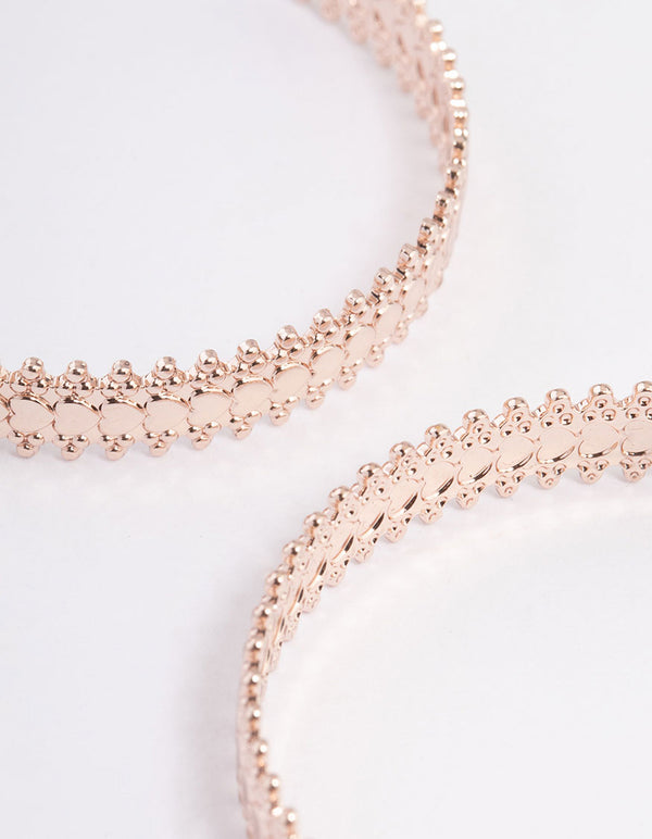 Rose Gold Stamp Hoop Earrings 40mm