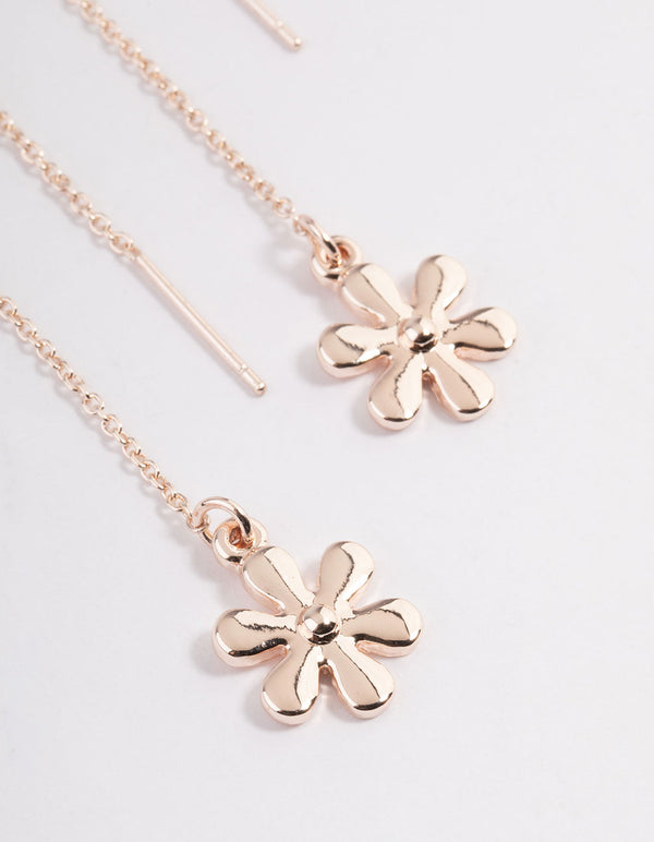 Rose Gold '90s Flower Threader Earrings