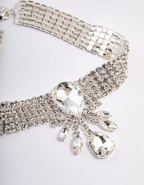 Silver Cupchain Large Pear Choker