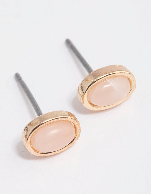Gold Rose Quartz Butterfly Stacker Earrings