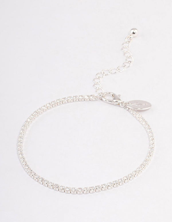 Silver Plated Small Round Tennis Bracelet
