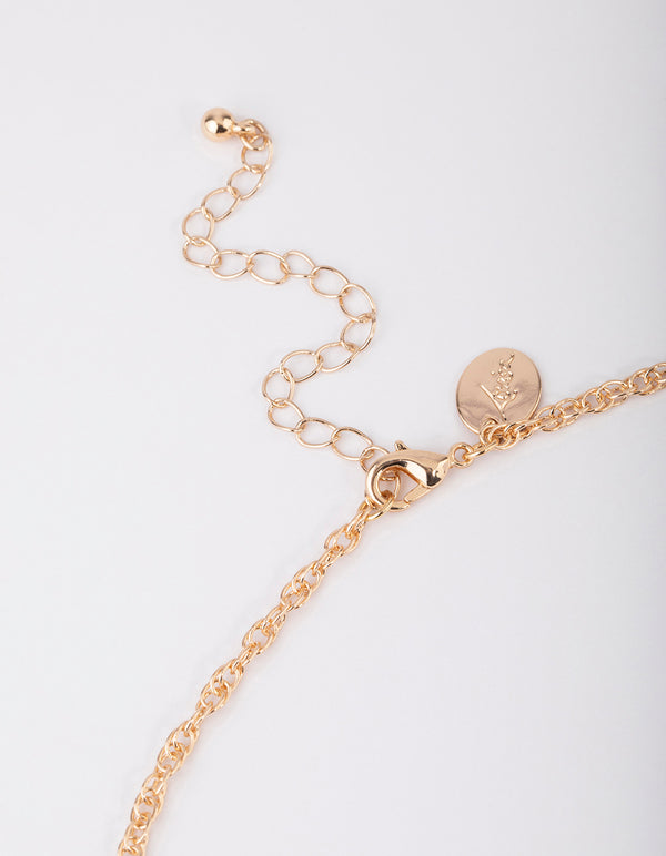 Gold Mixed Beaded Chain Necklace