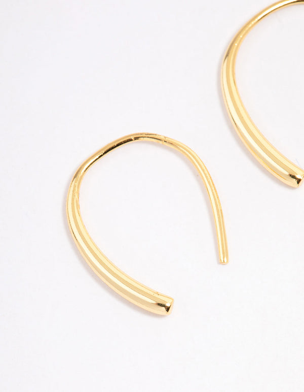 Gold Plated Sterling Silver Wishbone Threader Earrings