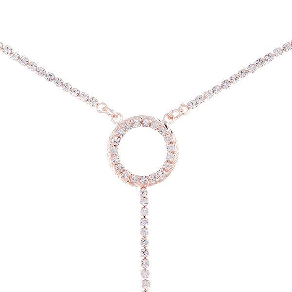 Rose Gold Circle Cup Chain Y Neck Choker
