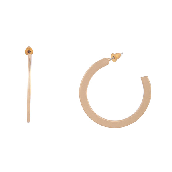 Gold Molten Flat Hoop Earrings