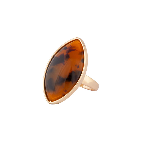 Gold Tortoiseshell Oval Ring