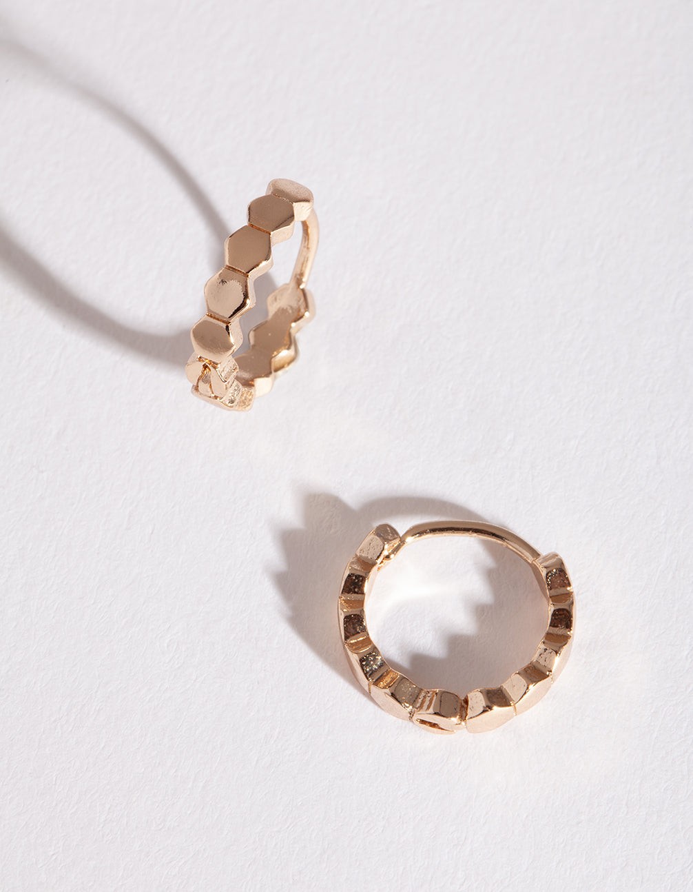 Gold Beehive Huggie Earrings
