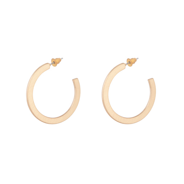 Gold Molten Flat Hoop Earrings