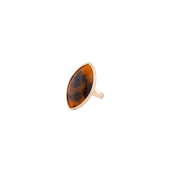 Gold Tortoiseshell Oval Ring