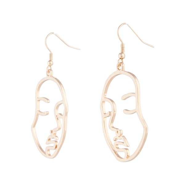 Gold Small Face Earrings