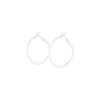 Silver Flat Edge Hoop Earrings - link has visual effect only