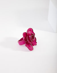 Acrylic Pink Flower Ring - link has visual effect only
