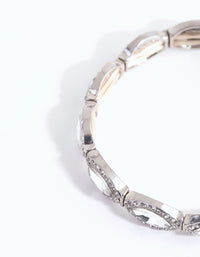 Silver Navette Stone Evil Eye Stretch Bracelet - link has visual effect only