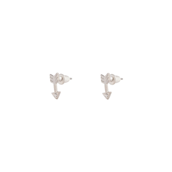 Silver Arrow Diamante Stud Earrings