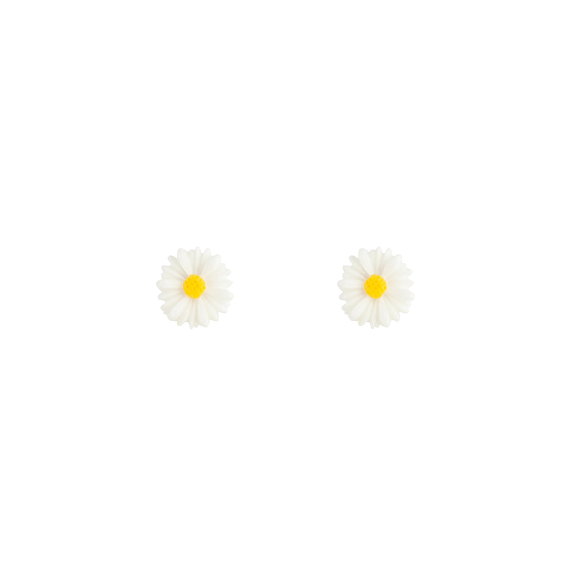 White Daisy Love Stud Earrings