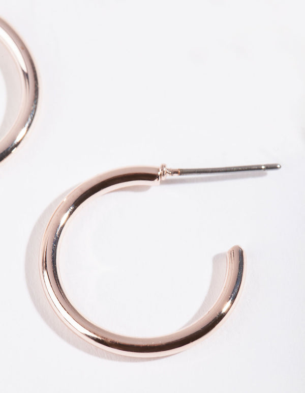 Rose Gold Mini Plain Hoop Earrings