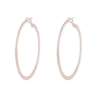 Rose Gold 5cm Flat Edge Hoop Earrings - link has visual effect only