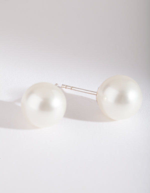 Large Pearl Stud Earrings