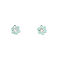 Sterling Silver Diamante Flower Stud - link has visual effect only
