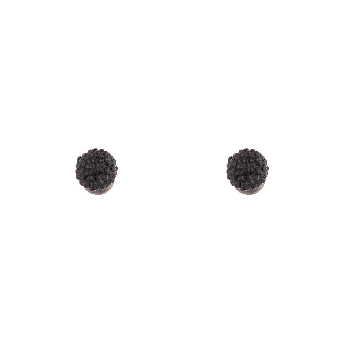 Black Mini Fireball Stud Earrings