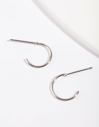 Rhodium Mini Hoop Earrings - link has visual effect only