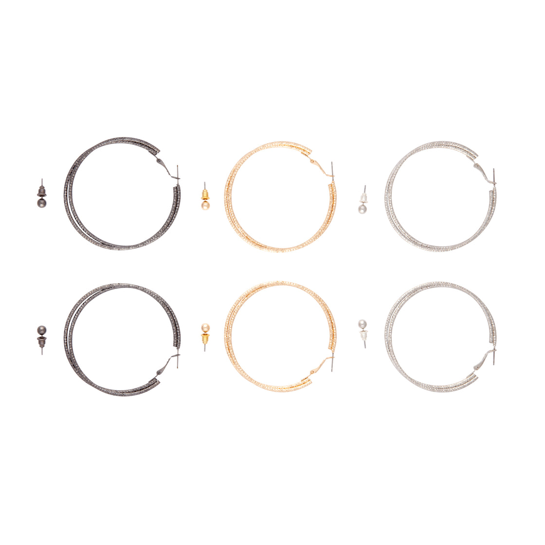 Mixed Metal Stud & Hoop Pack