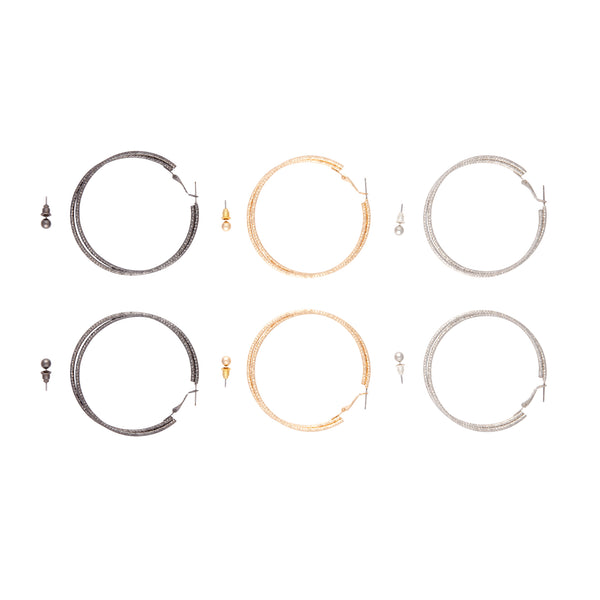 Mixed Metal Stud & Hoop Pack