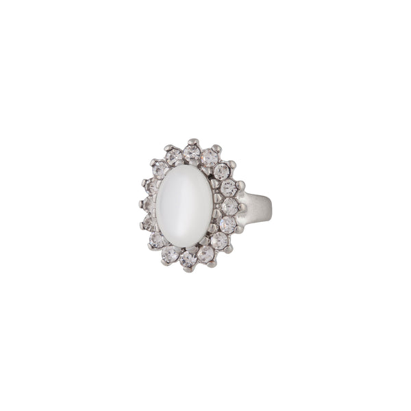 Cloud Stone Diamante Burst Statement Ring